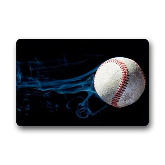 WinHome Novelty Baseball Doormat Floor Mats Rugs Outdoors/Indoor Doormat Size 30x18 inches