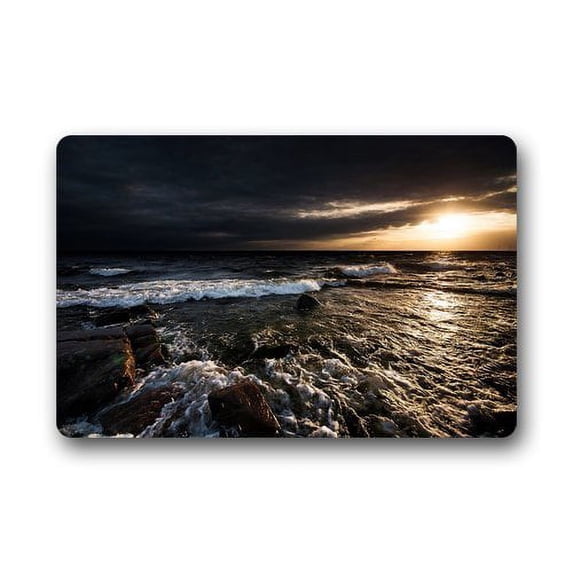 WinHome Ocean Sea Rocks Beach Doormat Floor Mats Rugs Outdoors/Indoor Doormat Size 23.6x15.7 inches