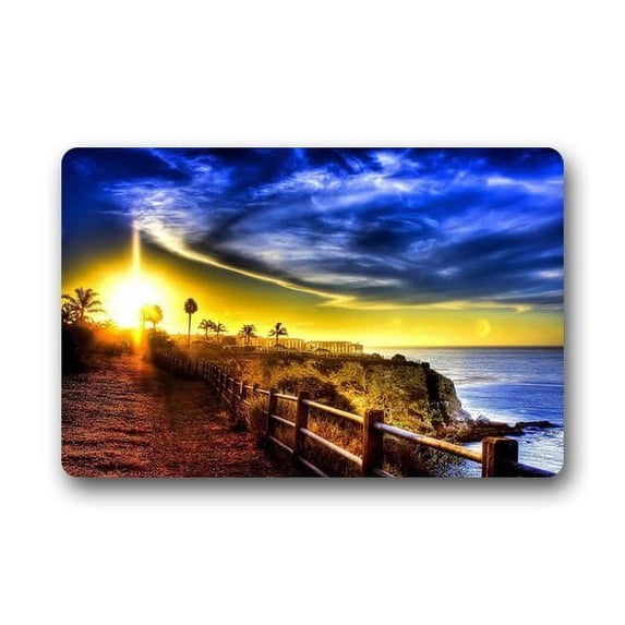 WinHome Ocean Sunset Beautiful Sea Doormat Floor Mats Rugs Outdoors/Indoor Doormat Size 23.6x15.7 inches
