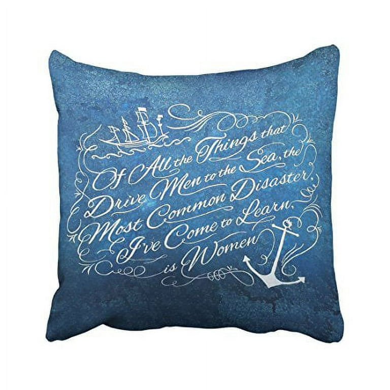 Nautical Anchor Pillow/ No Wake Zone Quote Throw Pillow Décor Gift/ Ch –  Jin Jin Junction