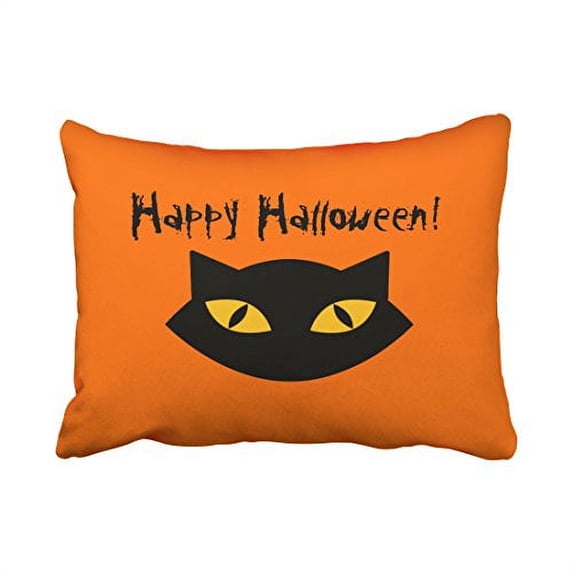 WinHome Orange And Black Cat Happy Halloween Pillow Covers Cushion Cover Case 20X30 Inches Pillowcases Two Side