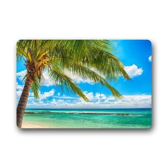 WinHome Palm Summer Doormat Floor Mats Rugs Outdoors/Indoor Doormat Size 23.6x15.7 inches