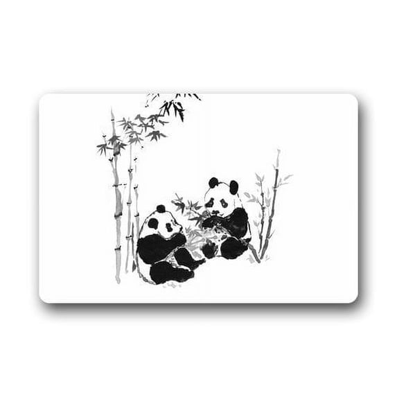WinHome Panda Art Doormat Floor Mats Rugs Outdoors/Indoor Doormat Size 23.6x15.7 inches