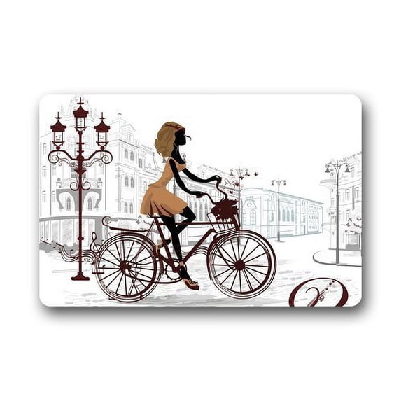 WinHome Paris Retro Street Arts Doormat Floor Mats Rugs Outdoors/Indoor Doormat Size 30x18 inches