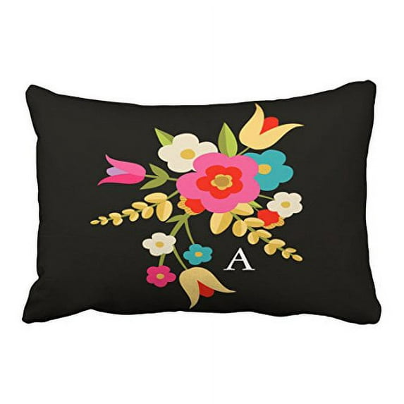 WinHome Personalized Country Floral Polyester 20 x 30 Inch Rectangle Throw Pillow Covers With Hidden Zipper Home Sofa Cushion Decorative Pillowcases