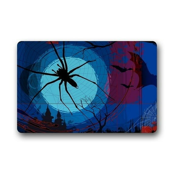 WinHome Pider On A Web Doormat Floor Mats Rugs Outdoors/Indoor Doormat Size 30x18 inches