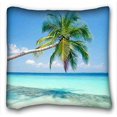 thumbnail image 1 of WinHome Pillowcase Design Style Sandy Tropical Paradise Beach With Palm Trees And The Sea Ocean Pillow Protector, Best Pillow Cover Standard Size 20x20 Inches Two Side Print, 1 of 1