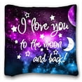 thumbnail image 1 of WinHome Pillowcase Pillow Cover I Love You To The Moon And Back Space Nebula Universe Retro Galaxy Zippered Pillow Protector Size 20x20 inches Two Side Print, 1 of 1
