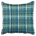 thumbnail image 1 of WinHome Pillowcases Blue Green Peacock Gingham Plaid Decorative Throw Pillow Covers Protectors Cases Cushion Cover Case Couch Sofa Size 18x18 inches One Side print, 1 of 1