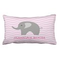 thumbnail image 1 of WinHome Pink Chevron And Cute Grey Elephant Nursery Polyester 20 x 30 Inch Rectangle Throw Pillow Covers With Hidden Zipper Home Sofa Cushion Decorative Pillowcases, 1 of 1