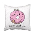 thumbnail image 1 of WinHome Pink Cute Donut Cake Pillow Cover With Hidden Zipper Decor Cushion Two Sides 18x18 inches, 1 of 1
