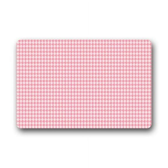 WinHome Pink Cute Little Diamonds In Light Pink Doormat Floor Mats Rugs Outdoors/Indoor Doormat Size 23.6x15.7 inches