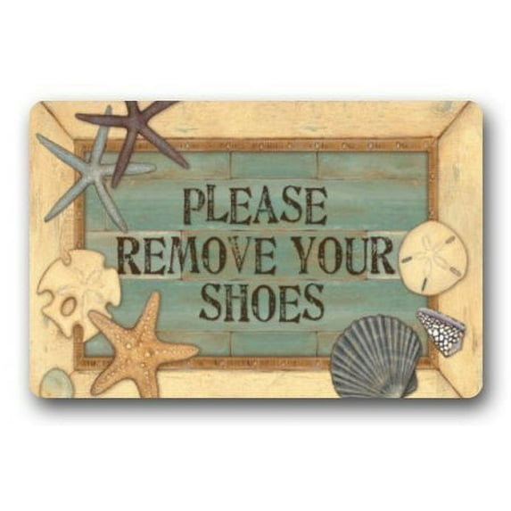 WinHome Please Remove Your Shoes Doormat Floor Mats Rugs Outdoors/Indoor Doormat Size 23.6x15.7 inches