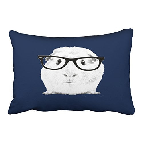 WinHome Popular Hipster Unique Funny Pigster Wear Glasses Polyester 20 x 30 Inch Rectangle Throw Pillow Covers With Hidden Zipper Home Sofa Cushion Decorative Pillowcases