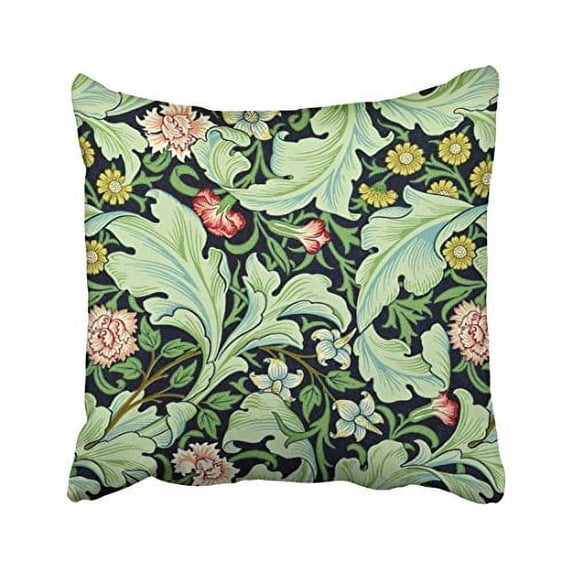 WinHome Popular Retro Green Acanthus Polyester 18 x 18 Inch Square Throw Pillow Covers With Hidden Zipper Home Sofa Cushion Decorative Pillowcases