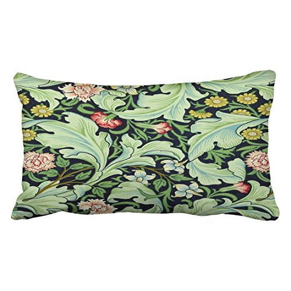 WinHome Popular Retro Green Acanthus Polyester 20 x 30 Inch Rectangle Throw Pillow Covers With Hidden Zipper Home Sofa Cushion Decorative Pillowcases
