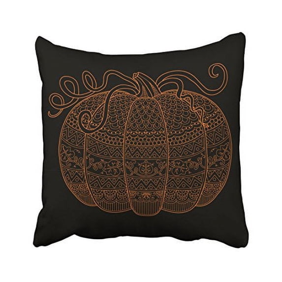 WinHome Pumpkin Halloween Fall Art Orange Chevron Pattern Throw Pillow Covers Cushion Cover Case 20x20 Inches Pillowcases Two Side
