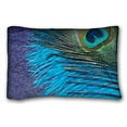 thumbnail image 1 of WinHome Purple And Teal Peacock Pillow Cover Canvas Accent Rectangle Pillow Case Standard Pillow Size 20x30 Inches Two Sided Print, 1 of 1