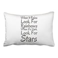 thumbnail image 1 of WinHome When It Rains Look For Rainbows When It Is Dark Look For Stars Quotes Decorative Pillowcases With Hidden Zipper Decor Cushion Covers Two Side 20x30 inches, 1 of 1