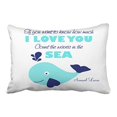 thumbnail image 1 of WinHome Rectangl Throw Pillow Covers Count The Waves Whale Nautical Keepsake Pillowcases Polyester 20 x 30 Inch With Hidden Zipper Home Sofa Cushion Decorative Pillowcase, 1 of 1