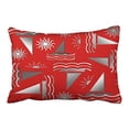 thumbnail image 1 of WinHome Rectangl Throw Pillow Covers Gray Sailboats Suns On Red Nautical Print Pillowcases Polyester 20 x 30 Inch With Hidden Zipper Home Sofa Cushion Decorative Pillowcase, 1 of 1