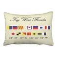 thumbnail image 1 of WinHome Rectangl Throw Pillow Covers Key West Florida Nautical Signal Flag Pillowcases Polyester 20 x 30 Inch With Hidden Zipper Home Sofa Cushion Decorative Pillowcase, 1 of 1