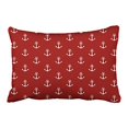thumbnail image 1 of WinHome Rectangl Throw Pillow Covers Nautical Red With White Anchors Pillowcases Polyester 20 x 30 Inch With Hidden Zipper Home Sofa Cushion Decorative Pillowcase, 1 of 1