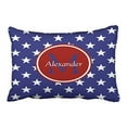 thumbnail image 1 of WinHome Rectangl Throw Pillow Covers Nautical Red White Blue Stars Monogram Customizable Pillowcases Polyester 20 x 30 Inch With Hidden Zipper Home Sofa Cushion Decorative Pillowcase, 1 of 1