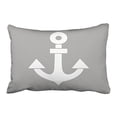 thumbnail image 1 of WinHome Rectangl Throw Pillow Covers Popular Chic Anchor In Gray And White Pillowcases Polyester 20 x 30 Inch With Hidden Zipper Home Sofa Cushion Decorative Pillowcase, 1 of 1