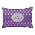 thumbnail image 1 of WinHome Rectangl Throw Pillow Covers Purple Nautical Anchor Print Monogram Pillowcases Polyester 20 x 30 Inch With Hidden Zipper Home Sofa Cushion Decorative Pillowcase, 1 of 1