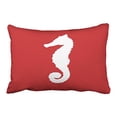thumbnail image 1 of WinHome Rectangl Throw Pillow Covers Red Nautical Seahorse Simple Pattern Pillowcases Polyester 20 x 30 Inch With Hidden Zipper Home Sofa Cushion Decorative Pillowcase, 1 of 1