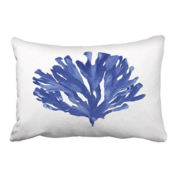 WinHome Rectangl Throw Pillow Covers Retro Blue Coral Colorful Art Pillowcases Polyester 20 x 30 Inch With Hidden Zipper Home Sofa Cushion Decorative Pillowcase
