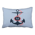 thumbnail image 1 of WinHome Rectangl Throw Pillow Covers Retro Blue Coral Nautical Boat Anchor Customizable Pillowcases Polyester 20 x 30 Inch With Hidden Zipper Home Sofa Cushion Decorative Pillowcase, 1 of 1