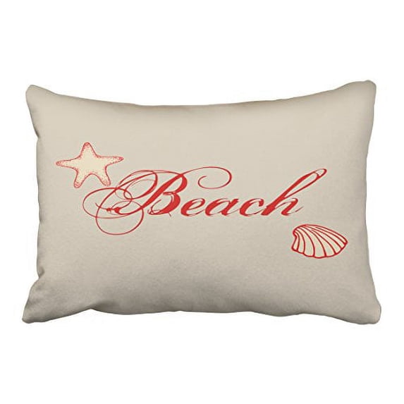 WinHome Rectangl Throw Pillow Covers Retro Nautical Beach Starfish Shell Decor Pillowcases Polyester 20 x 30 Inch With Hidden Zipper Home Sofa Cushion Decorative Pillowcase