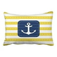 thumbnail image 1 of WinHome Rectangl Throw Pillow Covers Retro Nautical Yellow Stripes Navy Blue Banner Anchor Pillowcases Polyester 20 x 30 Inch With Hidden Zipper Home Sofa Cushion Decorative Pillowcase, 1 of 1