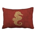 thumbnail image 1 of WinHome Rectangl Throw Pillow Covers Sea Horse Nautical Rustic Red Simple Pattern Pillowcases Polyester 20 x 30 Inch With Hidden Zipper Home Sofa Cushion Decorative Pillowcase, 1 of 1