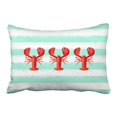 thumbnail image 1 of WinHome Rectangl Throw Pillow Covers Turquoise And White Nautical Stripes Red Lobsters Watercolor Pillowcases Polyester 20 x 30 Inch With Hidden Zipper Home Sofa Cushion Decorative Pillowcase, 1 of 1