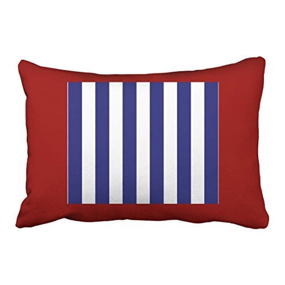 WinHome Rectangl Throw Pillow Covers Vintage Classic Nautical Blue And White Stripe Personalize Pillowcases Polyester 20 x 30 Inch With Hidden Zipper Home Sofa Cushion Decorative Pillowcase