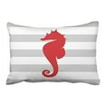 thumbnail image 1 of WinHome Rectangl Throw Pillow Covers Vintage Gray And Red Nautical Stripes And Cute Seahorse Pillowcases Polyester 20 x 30 Inch With Hidden Zipper Home Sofa Cushion Decorative Pillowcase, 1 of 1