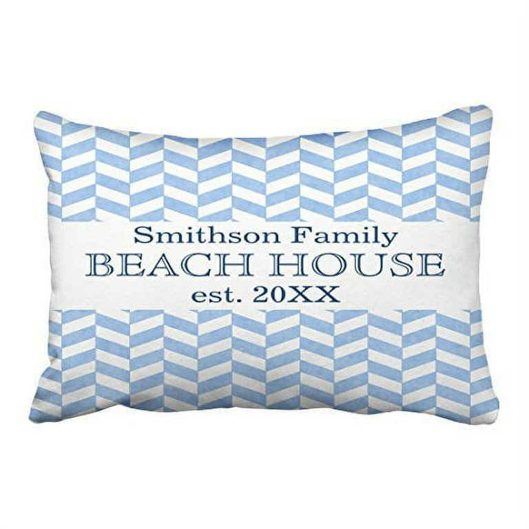 WinHome Rectangl Throw Pillow Covers Vintage Herringbone Blue