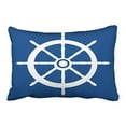 thumbnail image 1 of WinHome Rectangl Throw Pillow Covers Vintage Nautical Boat Wheel Reversible Pillowcases Polyester 20 x 30 Inch With Hidden Zipper Home Sofa Cushion Decorative Pillowcase, 1 of 1