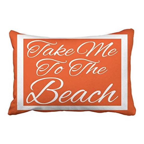 WinHome Rectangl Throw Pillow Covers Vintage Take Me To The Beach Pillowcases Polyester 20 x 30 Inch With Hidden Zipper Home Sofa Cushion Decorative Pillowcase