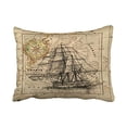 thumbnail image 1 of WinHome Rectangle Throw Pillow Covers Chic Antique Europe Map Ship Sail Nautical Marine Outdoor Pillowcases Polyester 20 x 30 Inch With Hidden Zipper Home Sofa Cushion Decorative Pillowcase, 1 of 1