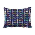thumbnail image 1 of WinHome Rectangle Throw Pillow Covers Maritime Nautical Color Anchors Pattern Pillowcases Polyester 20 x 30 Inch With Hidden Zipper Home Sofa Cushion Decorative Pillowcase, 1 of 1