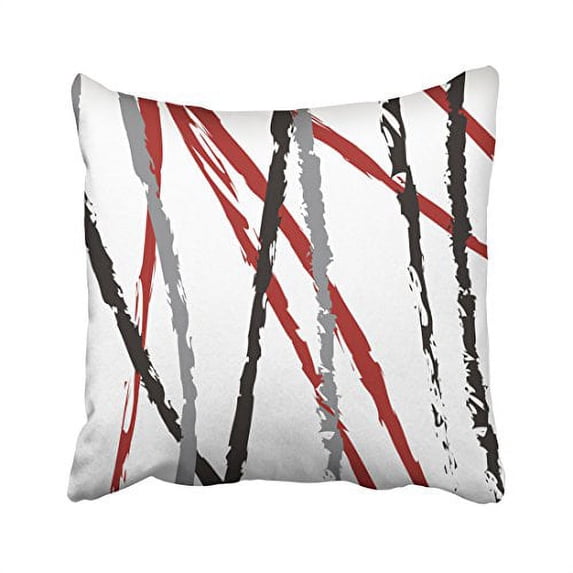 WinHome Red And Black Abstract Polyesters Design Retro Spectacular Artistic Print Pattern Polyester 18 x 18 Inch Square Throw Pillow Covers With Hidden Zipper Home Sofa Cushion Decorative Pillowcases