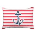 thumbnail image 1 of WinHome Red And Wite Stripes Sailing Navy Anchor And Hemp Rope Pattern Decorative Pillowcases With Hidden Zipper Decor Cushion Covers Two Side 20x30 inches, 1 of 1