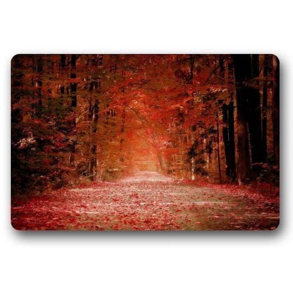 WinHome Red Autumn Maple Doormat Floor Mats Rugs Outdoors/Indoor Doormat Size 23.6x15.7 inches