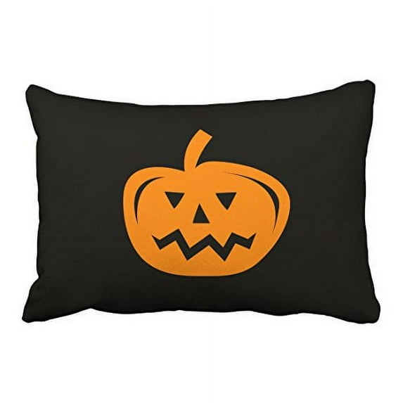 WinHome Retro Black And Orange Halloween Simple Pumpkin Pattern Polyester 20 x 30 Inch Rectangle Throw Pillow Covers With Hidden Zipper Home Sofa Cushion Decorative Pillowcases
