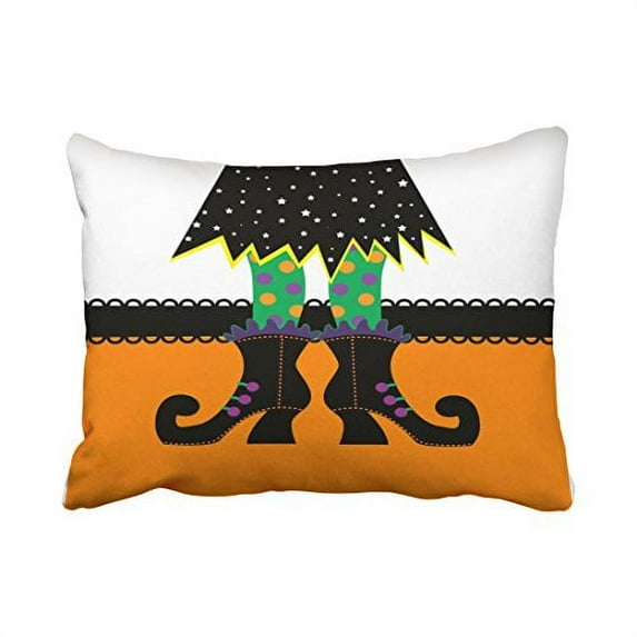 WinHome Retro Halloween Witch Throw Pillow Covers Cushion Cover Case 20X30 Inches Pillowcases Two Side