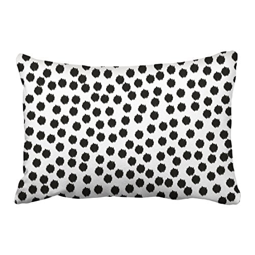 WinHome Retro Popular Black And White Scattered Dots Polyester 20 x 30 Inch Rectangle Throw Pillow Covers With Hidden Zipper Home Sofa Cushion Decorative Pillowcases